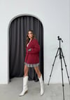 KOL DETAY BLAZER CEKET BORDO