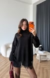 Kol ve Etek Dantel Detay Oversize Kazak 2573