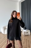 Kol ve Etek Dantel Detay Oversize Kazak 2573