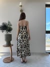 Leopar Desen Askılı Salaş Elbise Bej 2290