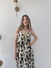 Leopar Desen Askılı Salaş Elbise Bej 2290