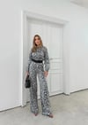 LEOPAR DESEN HIRKA VE PANTOLONLU İKİLİ TAKIM GRİ