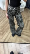 Leopar Desen Yüksek Bel Kot Pantolon 2547