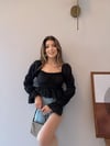 Madonna Yaka İspanyol Kol Bluz Siyah 2348