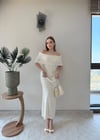 Madonna Yaka Uzun Elbise Ekru 2361