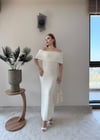 Madonna Yaka Uzun Elbise Ekru 2361