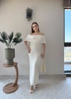 Madonna Yaka Uzun Elbise Ekru 2361