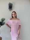 Madonna Yaka Uzun Elbise Pembe 2361