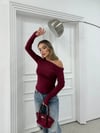 MODAL KAYIK YAKA BASİC BLUZ BORDO