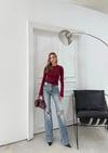 MODAL KUMAŞ PARMAK GEÇMELİ BASİC BLUZ BORDO