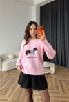 Nakiş Detay Oversize Yumoş Dokulu Kazak Pembe 2578