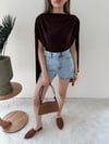 Omuz Saçaklı Sandy Bodysuit Acı Kahve 2269