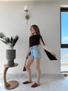 Omuz Saçaklı Sandy Bodysuit Acı Kahve 2269