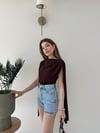 Omuz Saçaklı Sandy Bodysuit Acı Kahve 2269