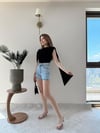 Omuz Saçaklı Sandy Bodysuit Siyah 2269