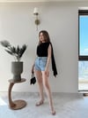 Omuz Saçaklı Sandy Bodysuit Siyah 2269