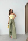 ÖN BAĞLAMALI STRAPLEZ CROP SARI