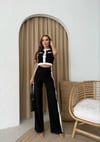OTTOMAN SIFIR KOL YELEK VE PANTOLONLU İKİLİ TAKIM SİYAH