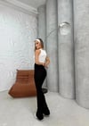 OTTOMAN YÜKSEK BEL YARIM İSPANYOL PANTOLON SİYAH