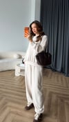 Oversize Sweat ve Pantolonlu Modal İkili Takım Beyaz