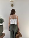 Paça Lastikli Bel İnce Kemer Detay Balon Tensel Pantolon Haki 2282
