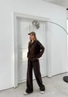 PARAŞÜT DETAY HIRKA VE PANTOLONLU MODAL İKİLİ TAKIM KAHVE