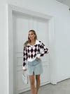 POLO YAKA BAKLAVA DESEN TRİKO BORDO