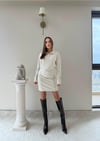 Polo Yaka Belden Drape Detay Modal Elbise Bej 2044