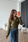 Polo Yaka Triko Kazak Haki 2564