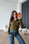 Polo Yaka Triko Kazak Haki 2564