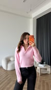 Polo Yaka Triko Kazak Pembe 2564