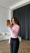 Polo Yaka Triko Kazak Pembe 2564