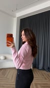Polo Yaka Triko Kazak Pembe 2564
