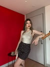 Puantiyeli Kot Etek Kahve 2258