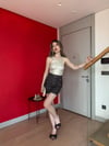 Puantiyeli Kot Etek Kahve 2258