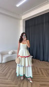 Renkli Kat Kat Uzun Elbise 2387