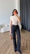 Şal Yaka Omuz Saçaklı Dantel Bodysuit Krem 2488