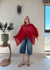 Salaş Simli Asimetrik Panço Kırmızı 2354