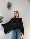 Salaş Simli Asimetrik Panço Siyah 2354