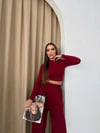 SANDY CROP VE PANTOLONLU İKİLİ TAKIM BORDO