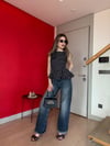 Sıfır Kol Bel Volanlı Puantiyeli Bluz Siyah 2229