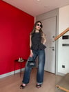 Sıfır Kol Bel Volanlı Puantiyeli Bluz Siyah 2229