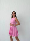 SIFIR KOL KLOŞ ETEK LİKRALI ELBİSE PEMBE