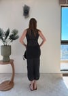 Sıfır Kol Simli Plaj Elbise Siyah 2379