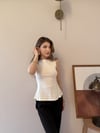 Sıfır Kol Volanlı Modal Bluz Beyaz 2342