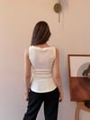 Sıfır Kol Volanlı Modal Bluz Beyaz 2342