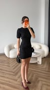 Simli Triko Elbise Siyah 2510