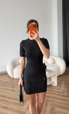 Simli Triko Elbise Siyah 2510