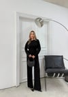 SIRT BAĞLAMA DETAY BLUZ VE PANTOLONLU MODAL İKİLİ TAKIM SİYAH