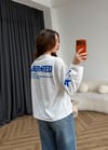 Sırt Baskılı Çizgili Sweat Beyaz 2561